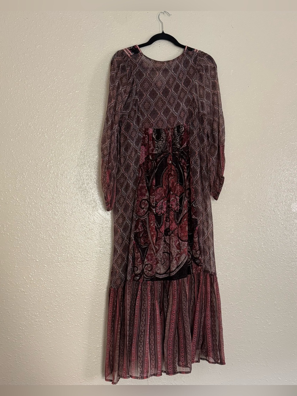Soft Surroundings Embroidered Dark Paisley Boho Maxi Dress - Picture 3 of 9